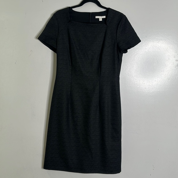 Hugo boss black dark gray sheet dress size M office preppy career - Picture 3 of 10